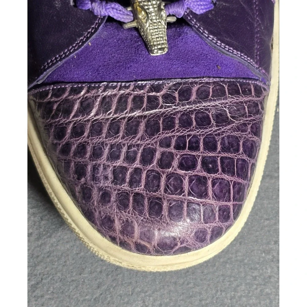 Studio Belvedere Purple Crocodile Leather‎ Dress Shoes Lace up Men's Size 17